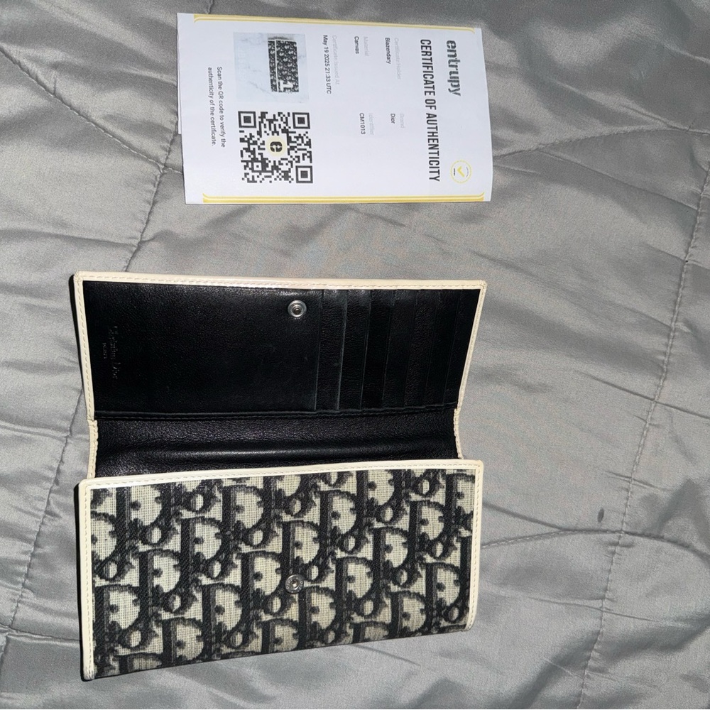 Dior Black and Cream Monogram Clutch